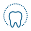 Animated tooth surrounded by halo icon