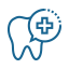 Animated tooth with emergency crown icon